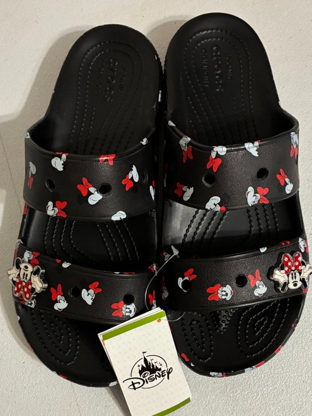 NEW Disney Parks Crocs Exclusive Minnie Mouse Slides Sandals Men's 9 Women's 11 - Picture 2 of 7
